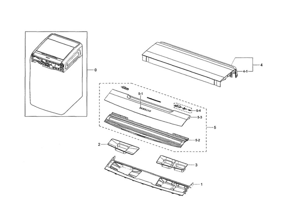 Dual Parts Diagram and Parts List for WV55M9600AV A5-02 Samsung Washer