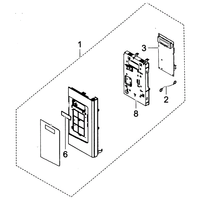 Control Panel Diagram and Parts List for SMH1713B XAA-01 Samsung Microwave Oven Combo