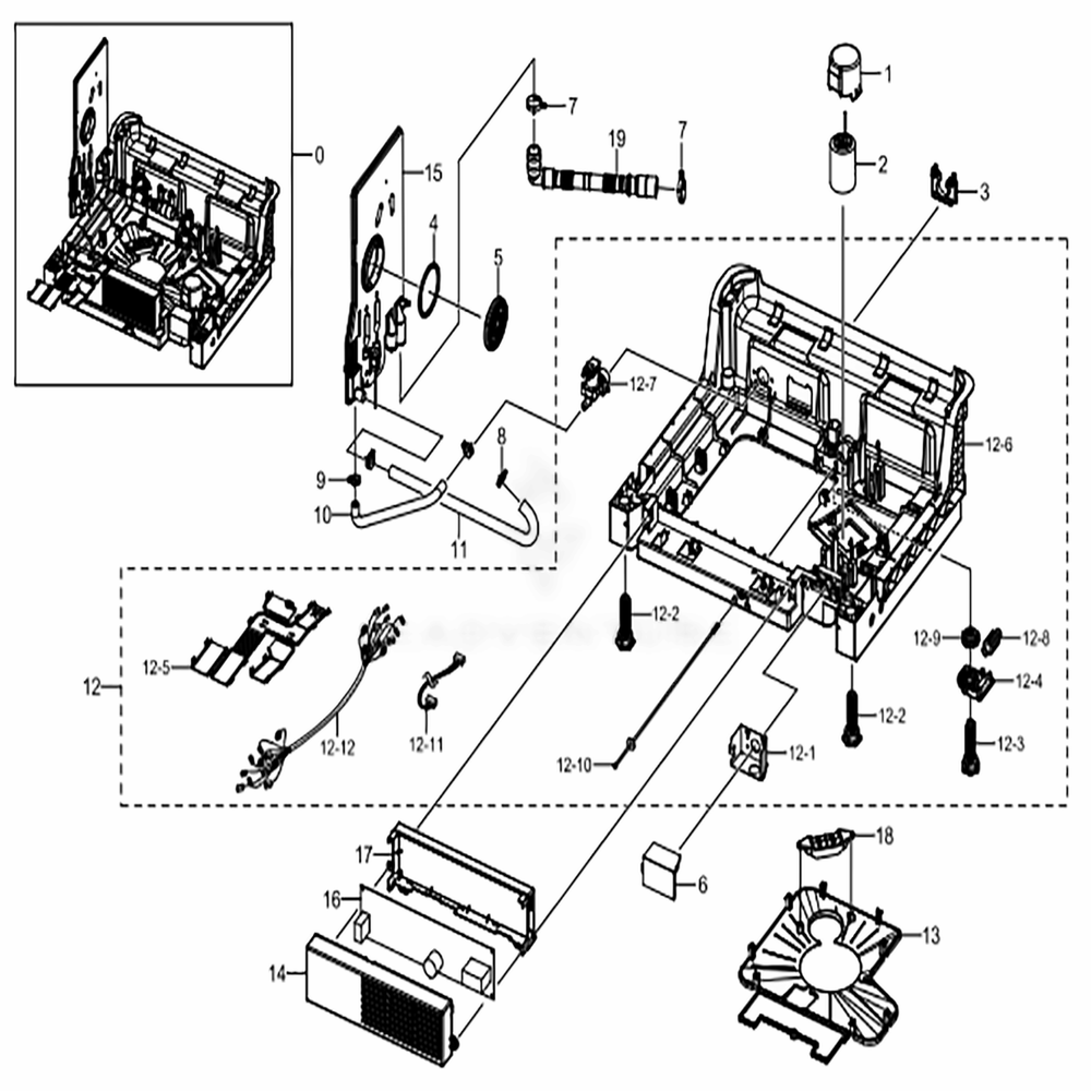 Assembly Base Diagram and Parts List for DW80K5050UG (AA)(0003) Samsung Dishwasher