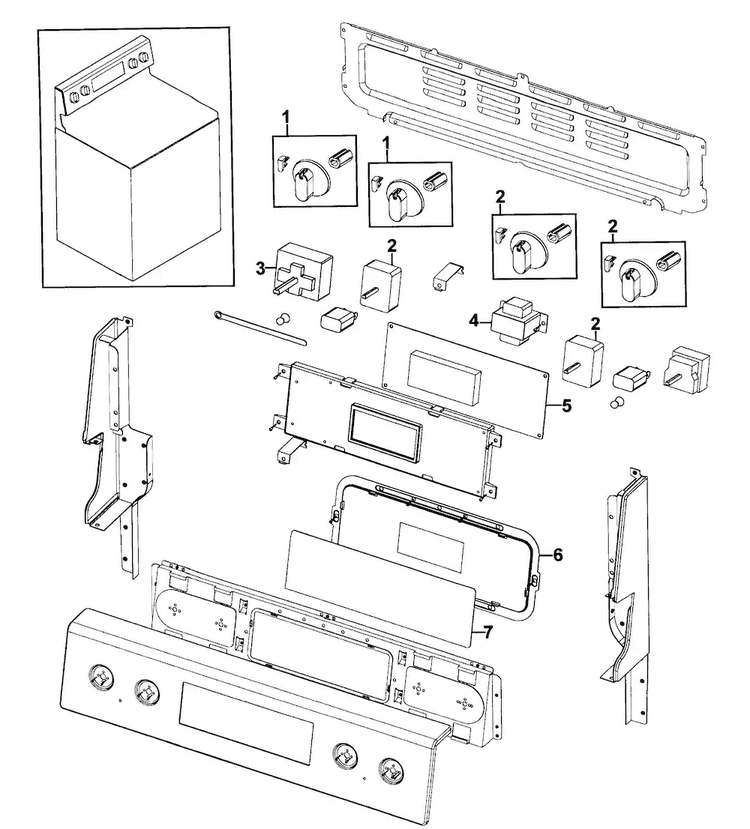 Control Assy Diagram and Parts List for NE595R0ABBB AA-0000 Samsung Range