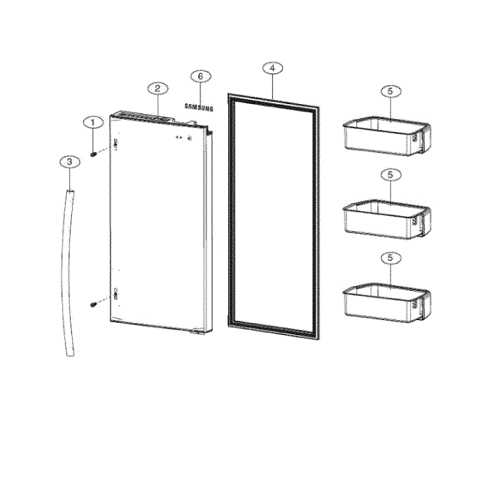 R Refrig Door Diagram and Parts List for RF4287HAWP XAA-00 Samsung Refrigerator