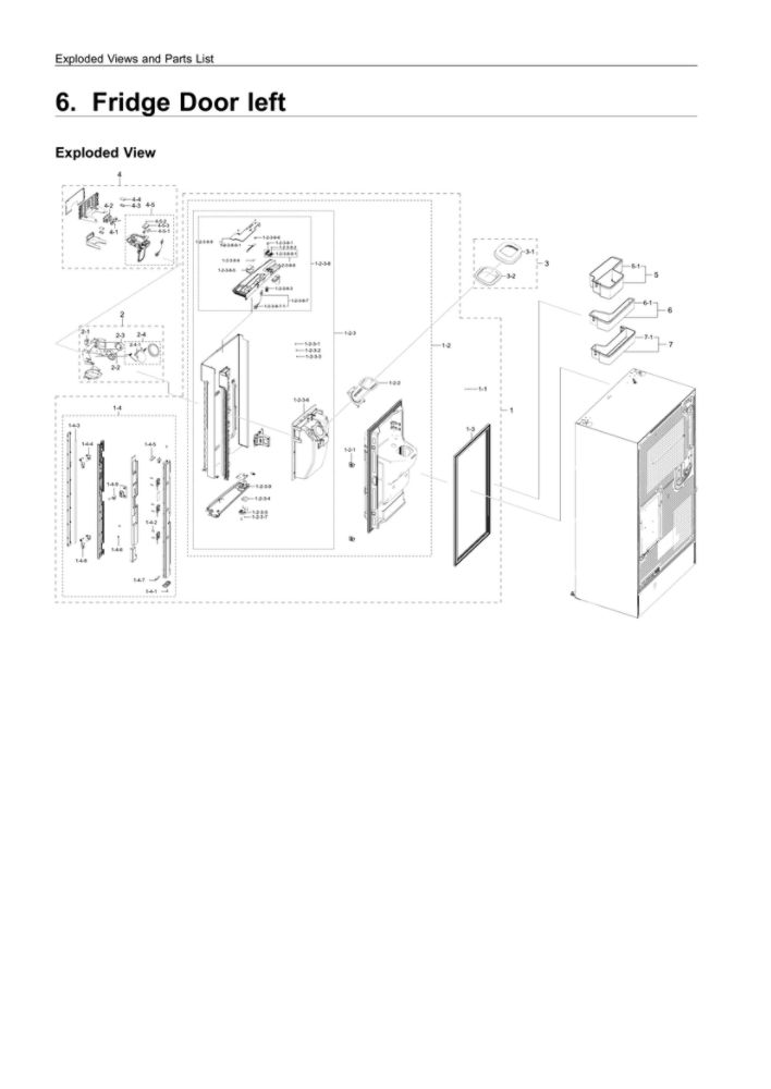 Left Refrigerator Door Parts Diagram and Parts List for RF28N9780SG AA-01 Samsung Refrigerator