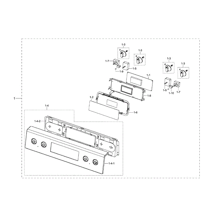 Control Diagram and Parts List for NE594R0ABSR AA-00 Samsung Range