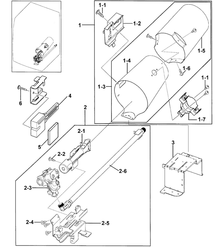 Heater Assy Diagram and Parts List for 40299032011  Kenmore Dryer