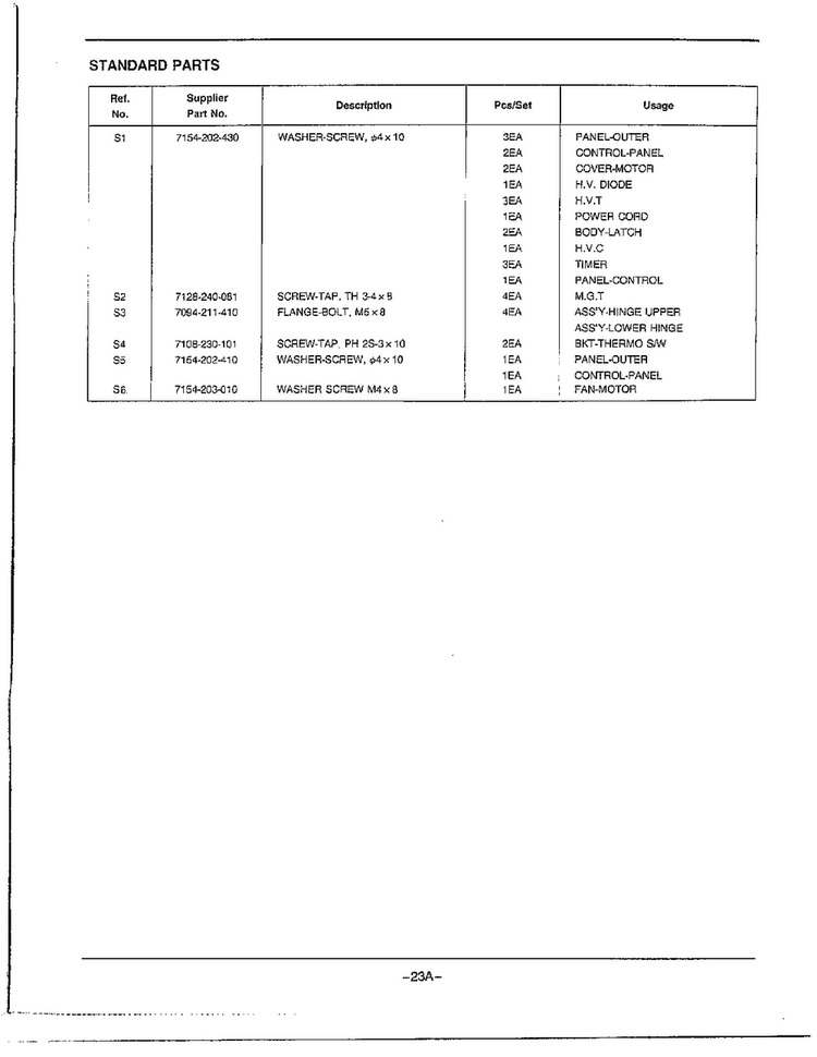 Complete Microwave Assembly Page 7 Diagram and Parts List for MW2170U XAA Samsung Microwave