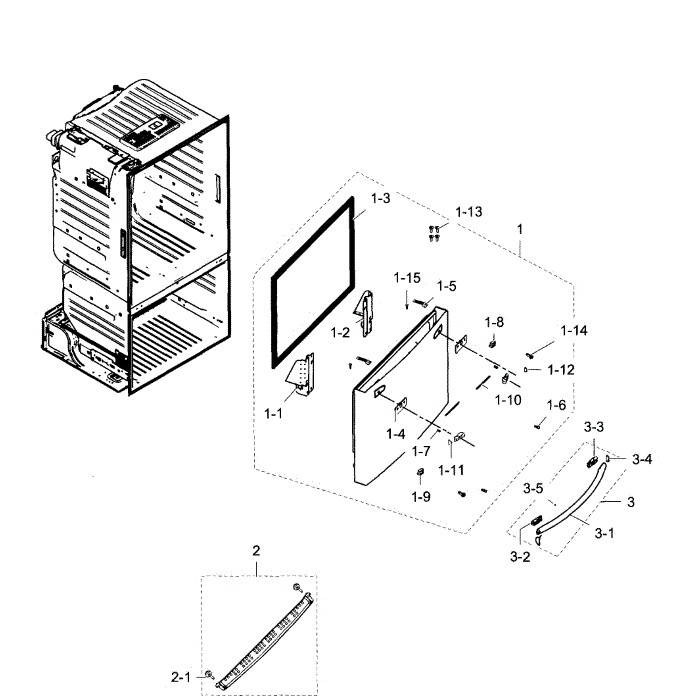 Freezer Door Diagram and Parts List for RF28HDEDPBC AA-03 Samsung Refrigerator