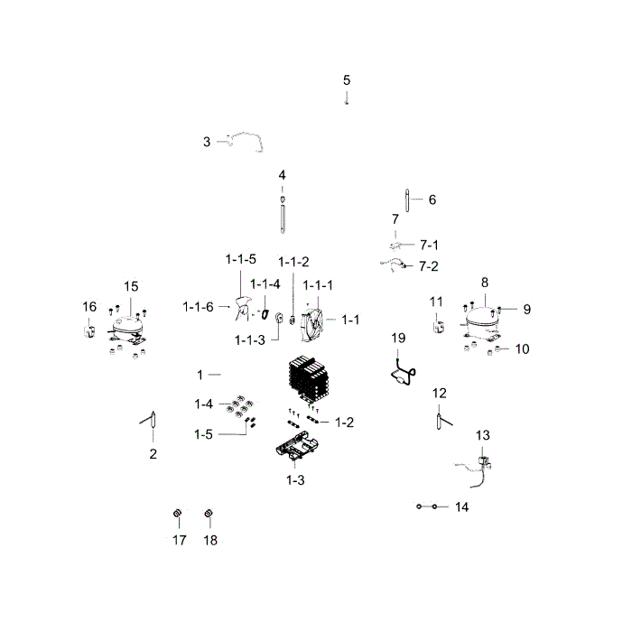 Cycle Assembly Diagram and Parts List for RF34H9950S4 (AA)(0000) Samsung Refrigerator