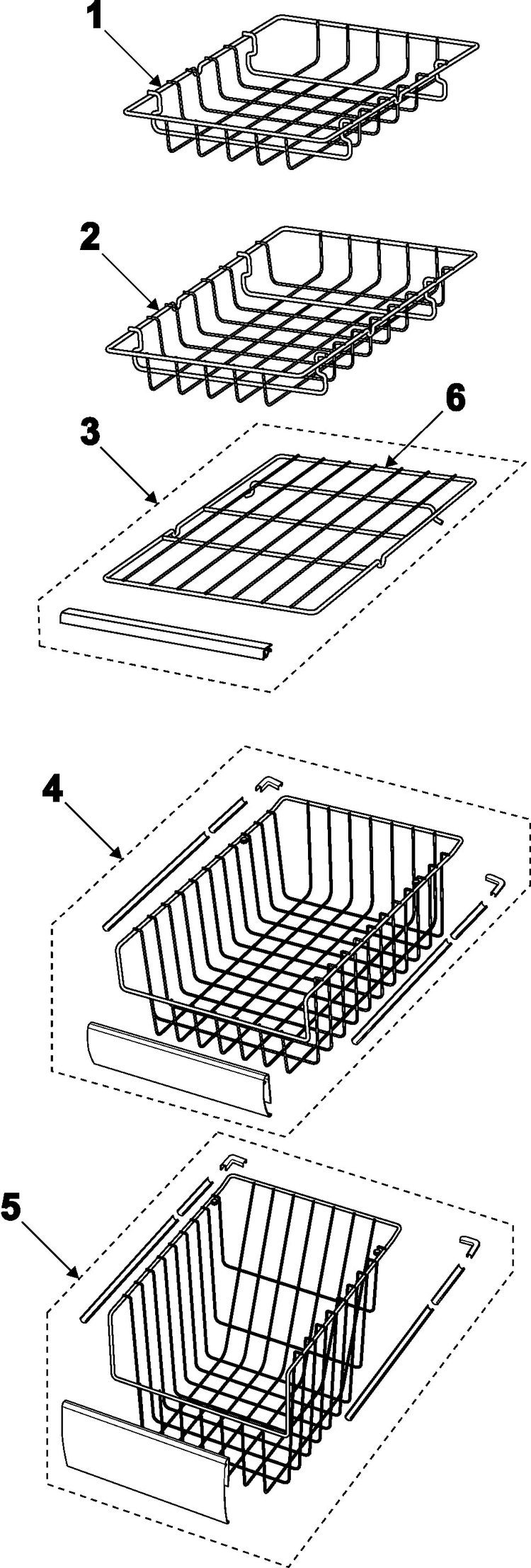 Freezer Shelves Diagram and Parts List for RS2623SH XAA Samsung Refrigerator