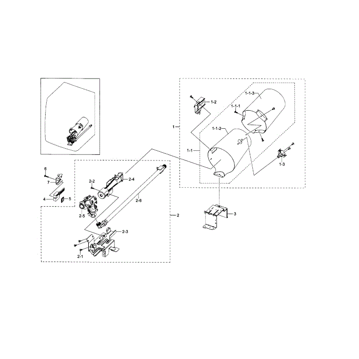 Duct And Burner Diagram and Parts List for DV433GTGJWR A1-00 Samsung Dryer