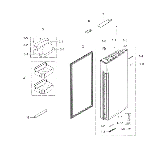 Fridge Door R Diagram and Parts List for RF34H9950S4 AA-01 Samsung Refrigerator