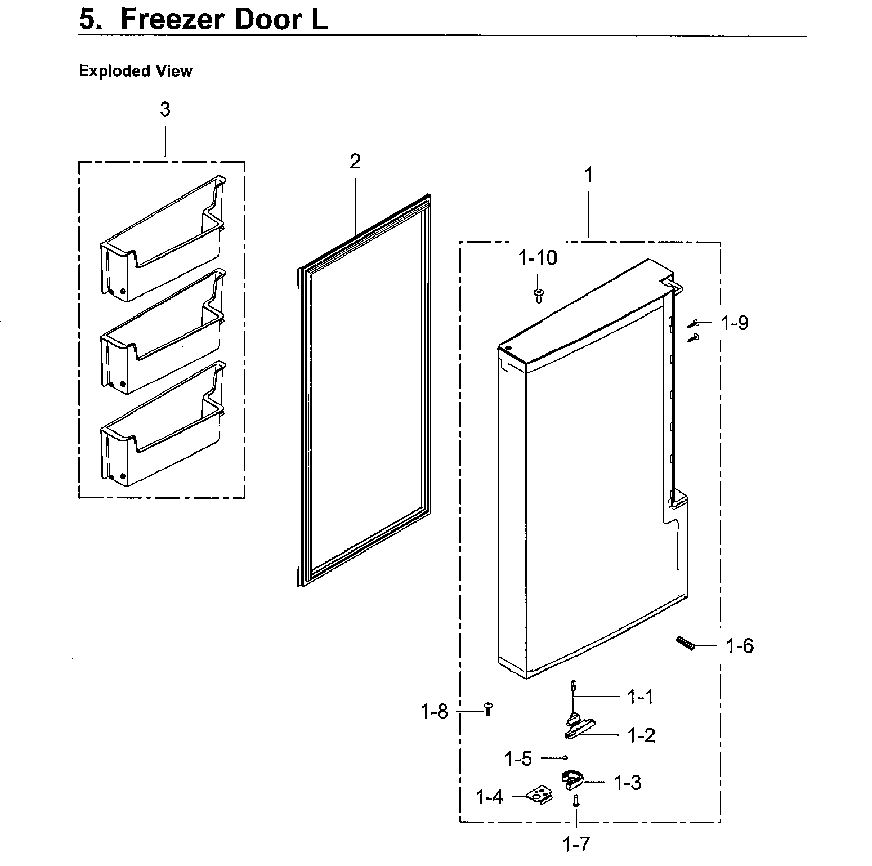 Freezer Door Lt Diagram and Parts List for RF24J9960S4 AA-0004 Samsung Refrigerator