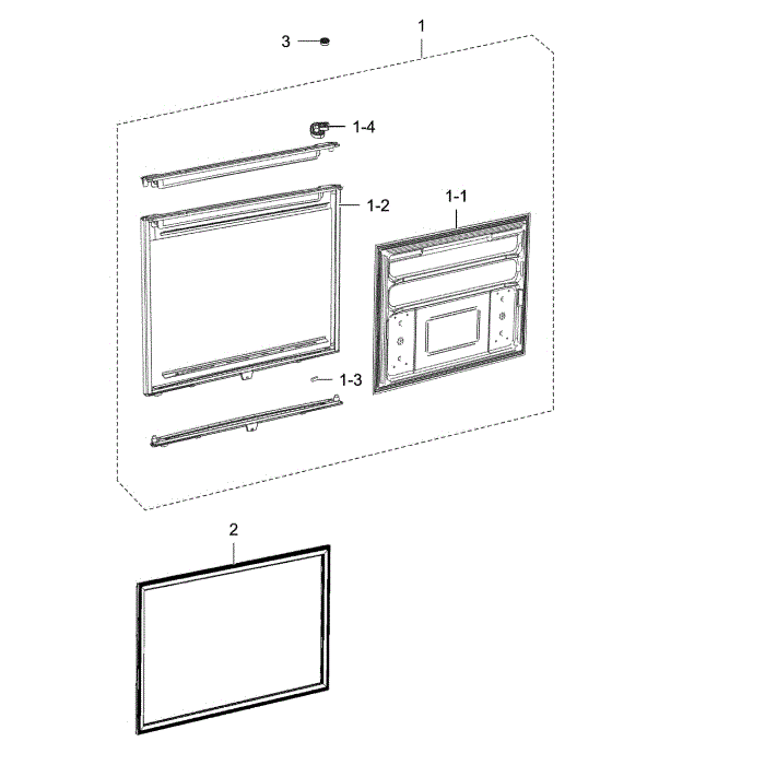 Freezer Door Diagram and Parts List for RB215ABPN XAA-00 Samsung Refrigerator