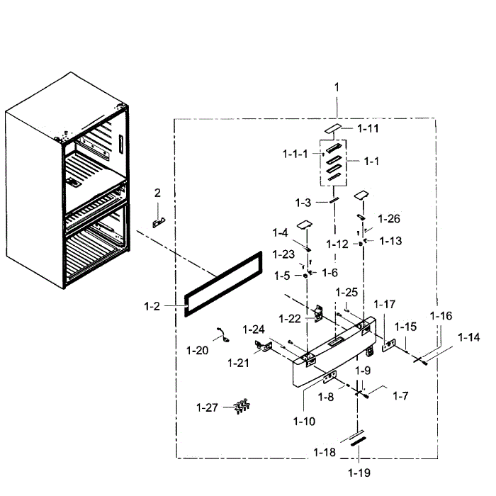 Flexzone Door Diagram and Parts List for RF31FMEDBBC AA-05 Samsung Refrigerator