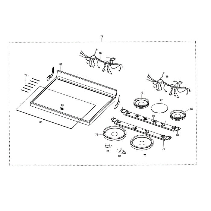 Top Assembly Diagram and Parts List for FE710DRS XAA-01 Samsung Range