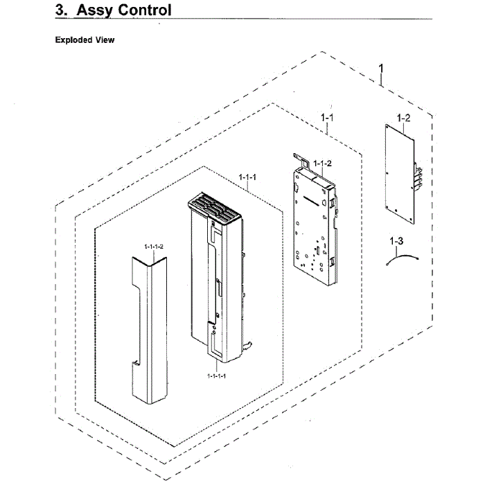 Control Panel Diagram and Parts List for MC17J8000CS AA-01 Samsung Microwave Oven Combo