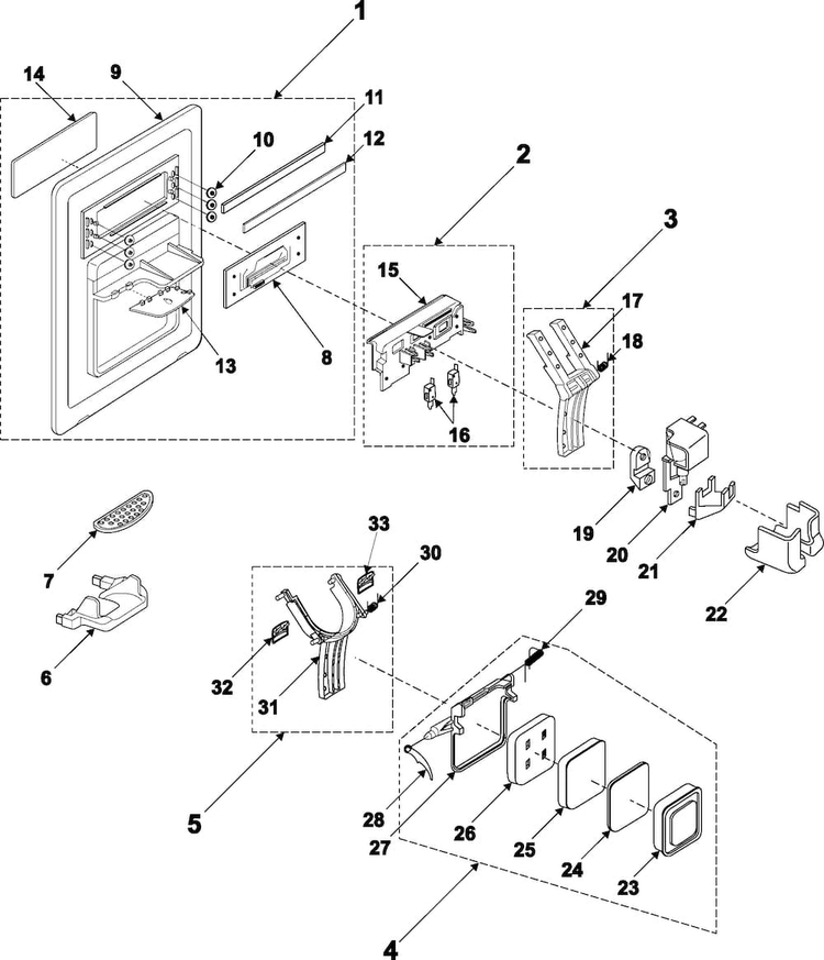 Fountain Diagram and Parts List for RH2777AT XAA Samsung Refrigerator