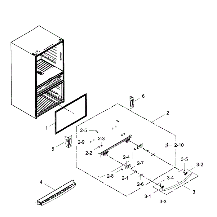 Freezer Door Diagram and Parts List for RF28HMEDBSR AA-09 Samsung Refrigerator