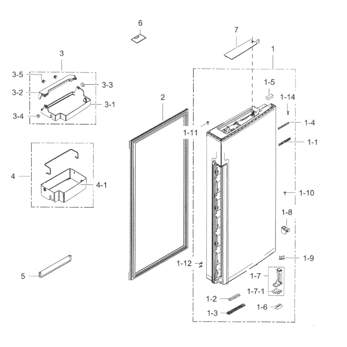 Fridge Door R Diagram and Parts List for RF24J9960S4 AA-02 Samsung Refrigerator