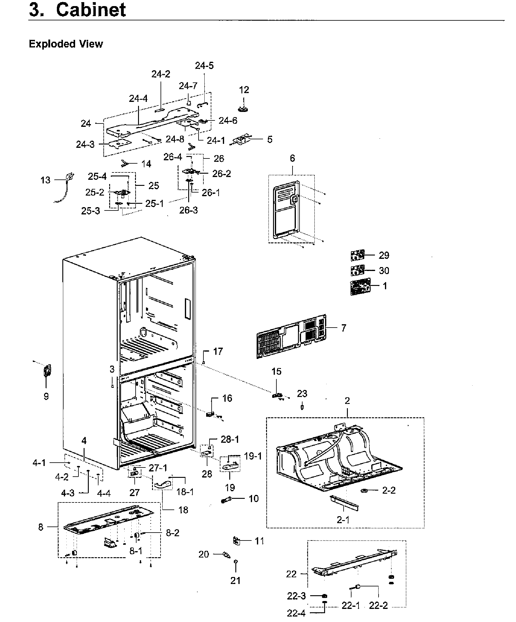 Cabinet Diagram and Parts List for RF28K9380SR AA-0002 Samsung Refrigerator