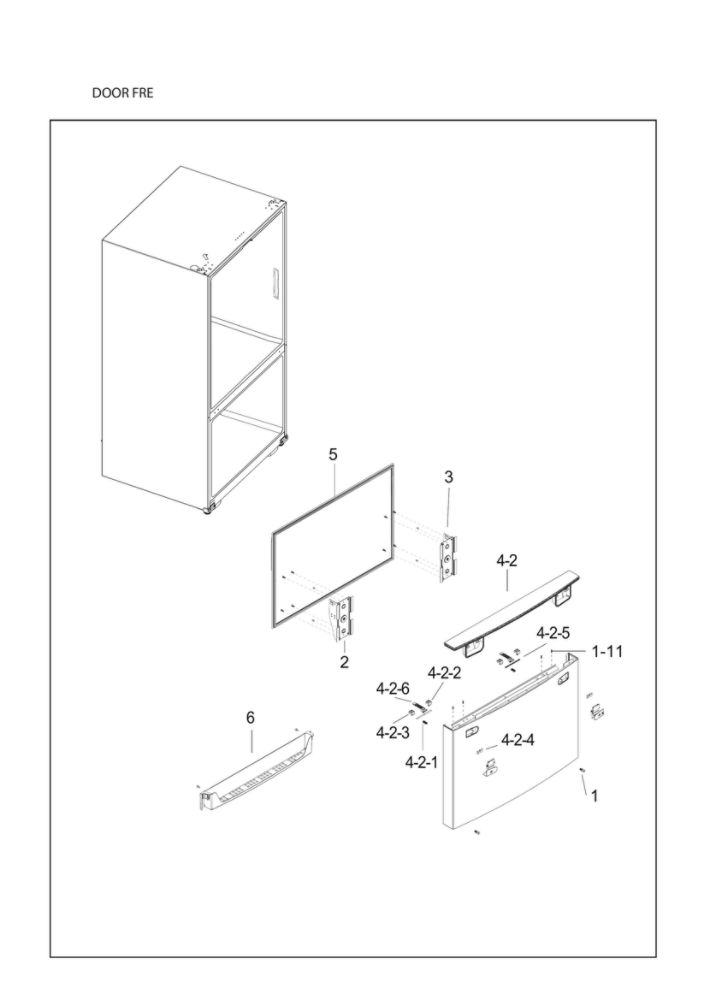 Freezer Door Diagram and Parts List for RF23HCEDBSG AA-01 Samsung Refrigerator