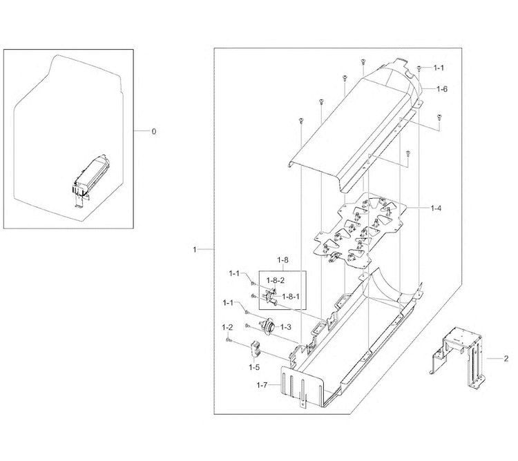 Duct Heater Diagram and Parts List for DV50K8600EW A3-0001 Samsung Dryer