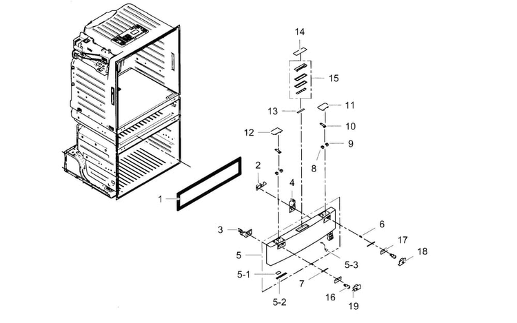 Flexzone Door Diagram and Parts List for RF4287HABP XAA-0001 Samsung Refrigerator