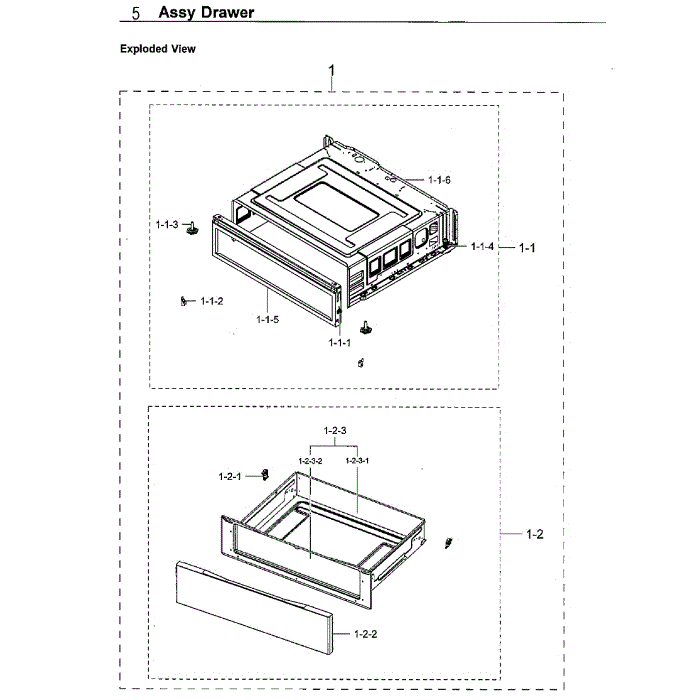 Drawer Diagram and Parts List for NE59M4320SW AA-00 Samsung Range