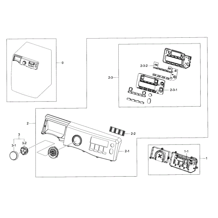 Control Panel Diagram and Parts List for WF393BTPARA A2-00 Samsung Washer