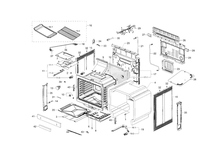 Main Assy Diagram and Parts List for NX58F5300SS AA-0001 Samsung Range
