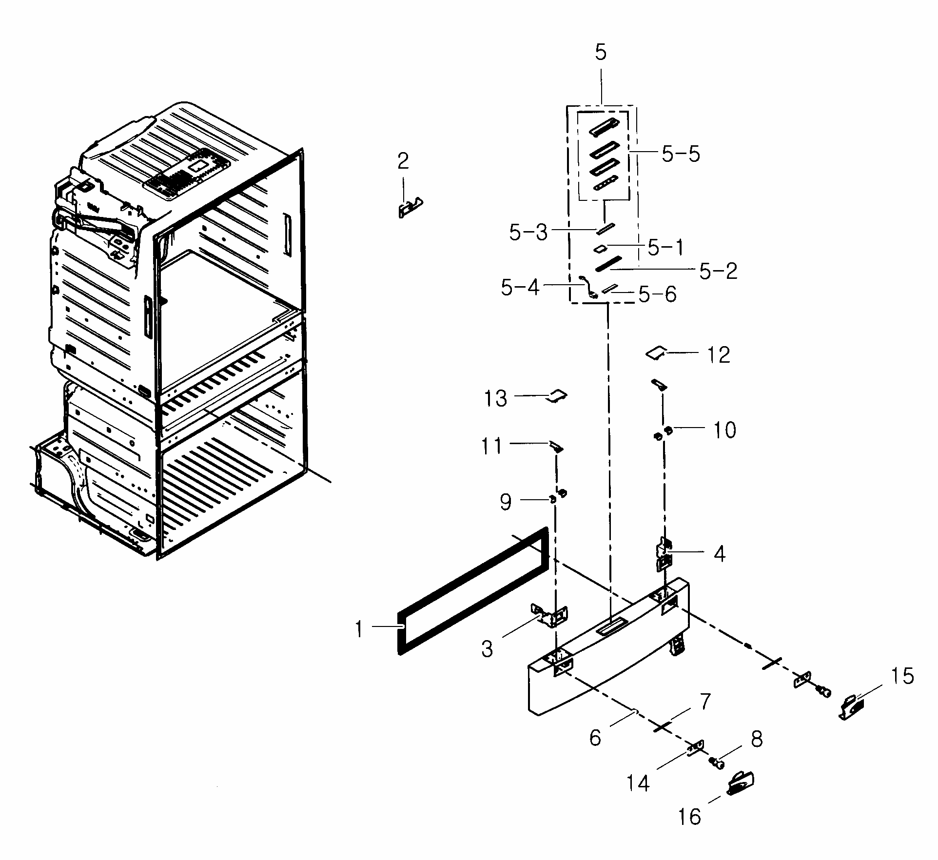 Flexzone Diagram and Parts List for RF25HMEDBSR AA-0001 Samsung Refrigerator