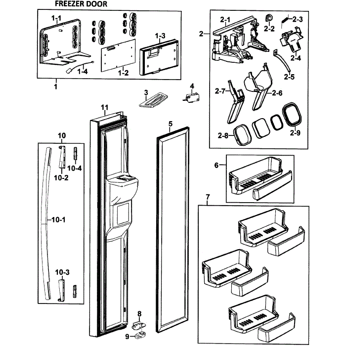 Left Door Diagram and Parts List for RS275ACBP XAA-00 Samsung Refrigerator