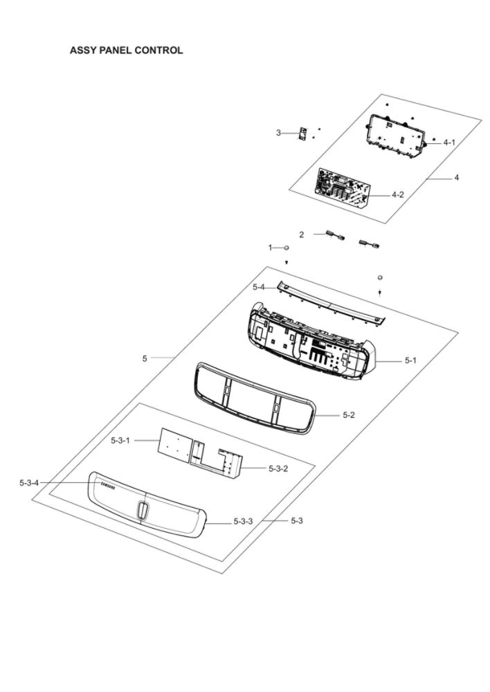 Control Panel Assembly Diagram and Parts List for DVG60M9900V A3-02 Samsung Dryer