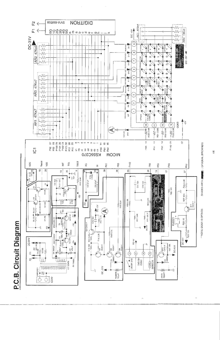 P.c.b.circuit Diagram Diagram and Parts List for MW5720W XAA Samsung Microwave