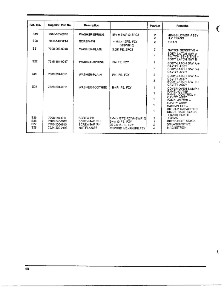 Complete Microwave Page 10 Diagram and Parts List for MW4530U XAA Samsung Microwave