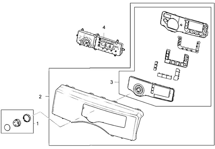 Control Panel Diagram and Parts List for DV220AGW XAA Samsung Dryer