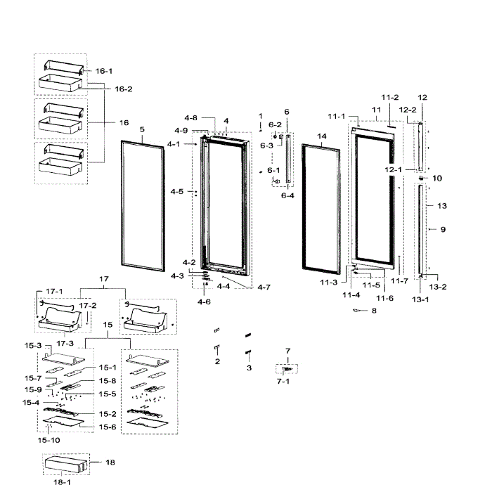Right Door Diagram and Parts List for RH29H9000SR AA-04 Samsung Refrigerator