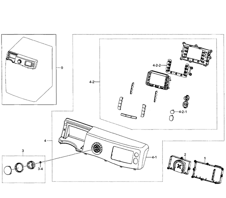 Control Panel Diagram and Parts List for WF520ABP XAA-0006 Samsung Washer