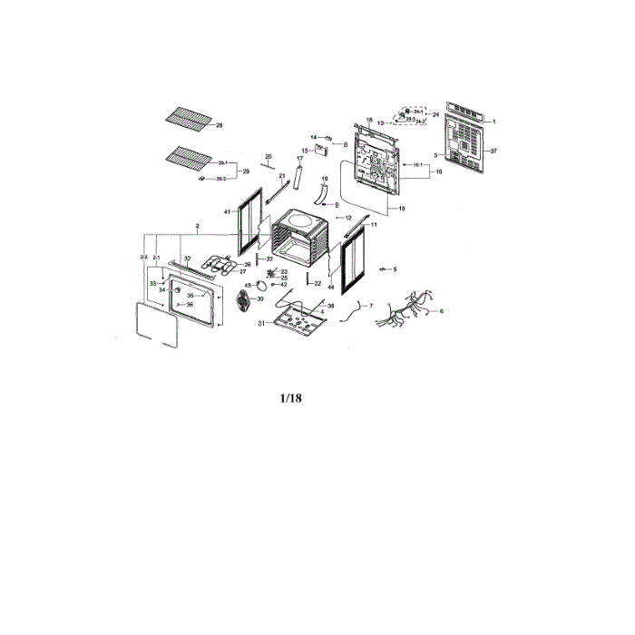 Main Diagram and Parts List for NE595R0ABSR AA-00 Samsung Range