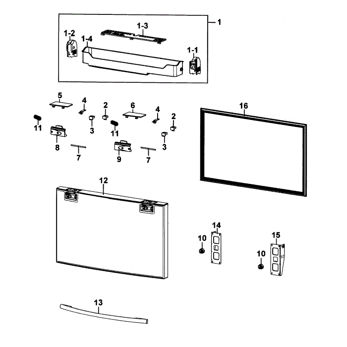 Freezer Door Diagram and Parts List for RF4287HAPN XAA-00 Samsung Refrigerator