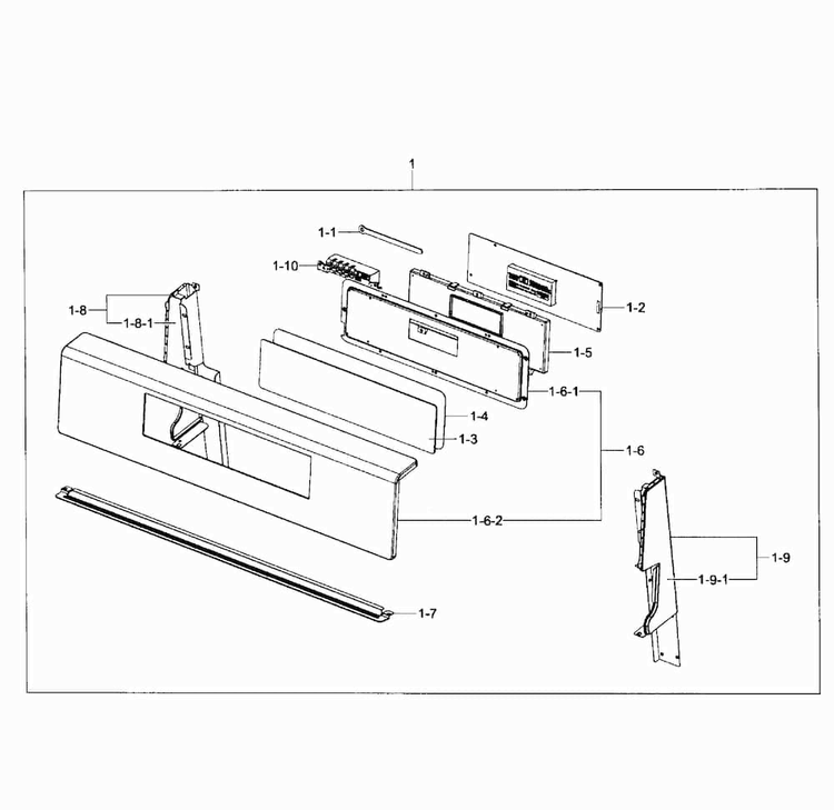 Control Box Diagram and Parts List for NX58F5300SS AA-0000 Samsung Range