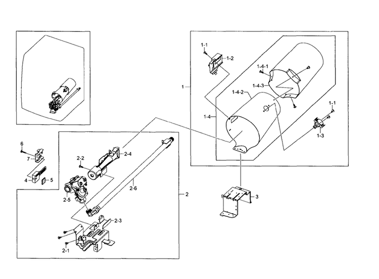 Duct & Burner Diagram and Parts List for DV511AGW XAA-0003 Samsung Dryer