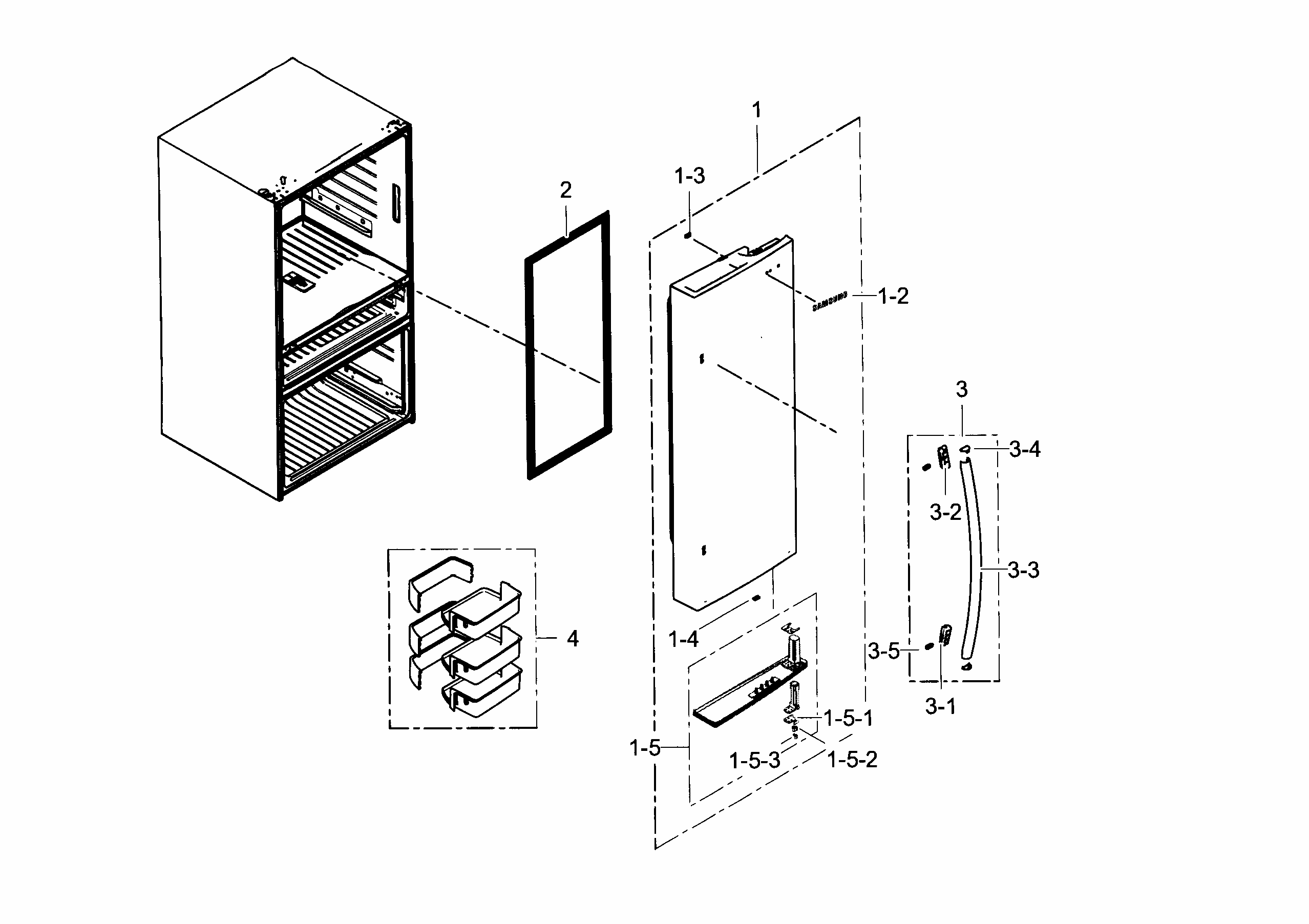 Fridge Door R Diagram and Parts List for RF24FSEDBSR AA-0006 Samsung Refrigerator