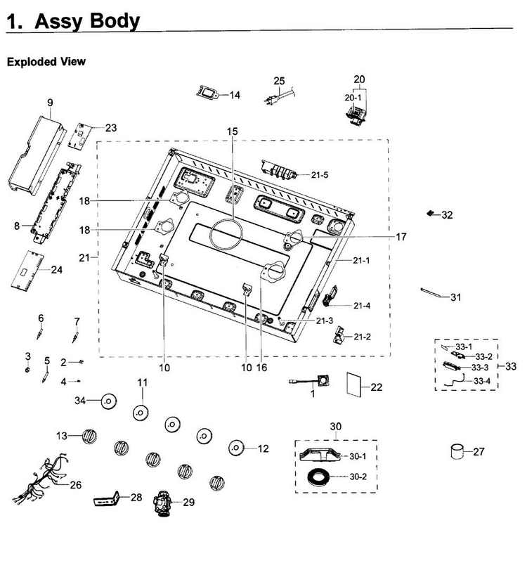 Body Diagram and Parts List for NA36K7750TG AA-0000 Samsung Cooktop