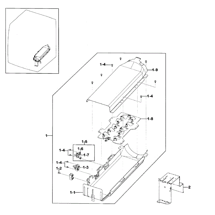 Duct Heater Diagram and Parts List for DV330AEB XAA-00 Samsung Dryer