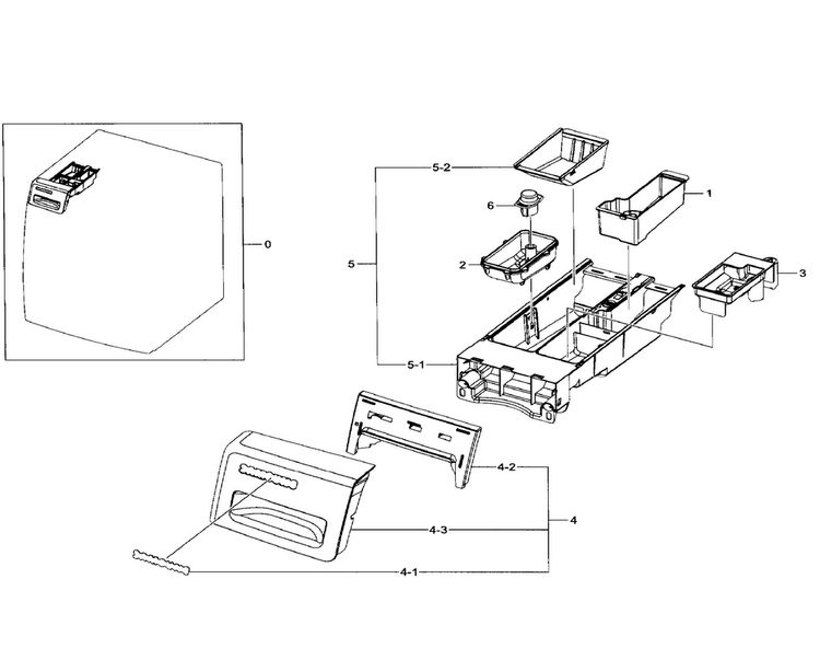 Drawer Diagram and Parts List for WF330ANW XAA-0003 Samsung Washer