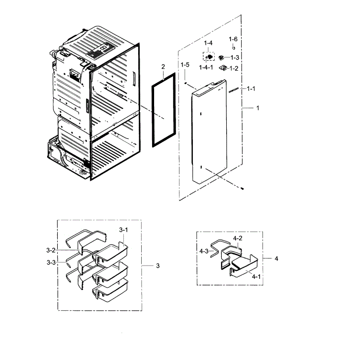 Fridge Door R Diagram and Parts List for RF323TEDBBC AA-04 Samsung Refrigerator