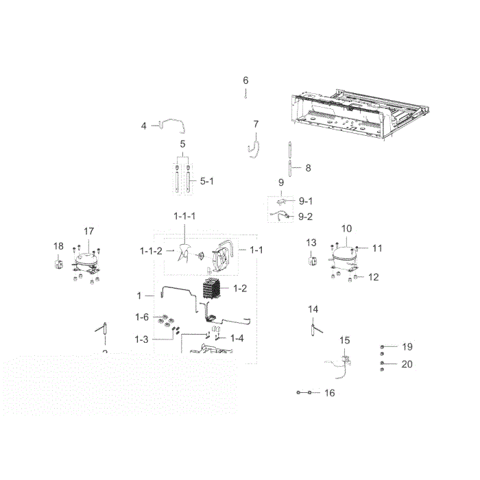 Cycle Diagram and Parts List for RF23J9011SG AA-03 Samsung Refrigerator