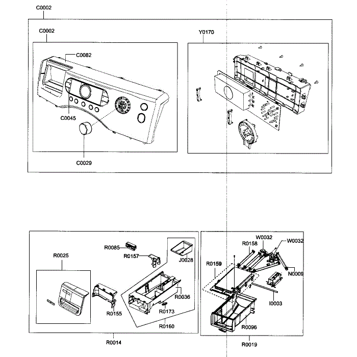 Panel Assembly Diagram and Parts List for WF337AAG XAA-00 Samsung Washer