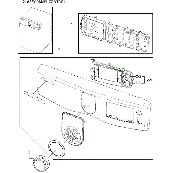 Control Panel Diagram and Parts List for DV419AEW XAA-00 Samsung Dryer