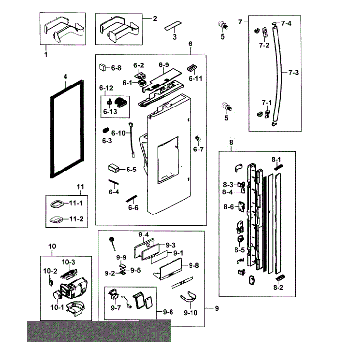 Refrigerator Door L Diagram and Parts List for RF23HCEDBBC AA-00 Samsung Refrigerator